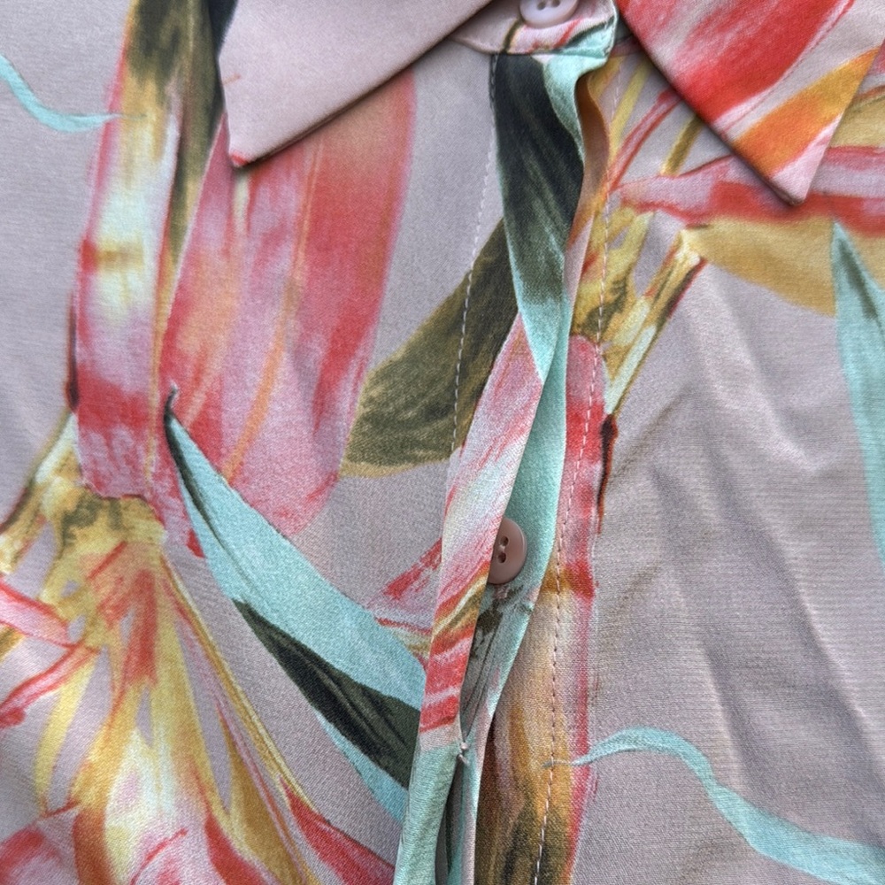 NWT Pure Collection Silk floral Long Sleeve Button Down Shirt - Picture 3 of 16